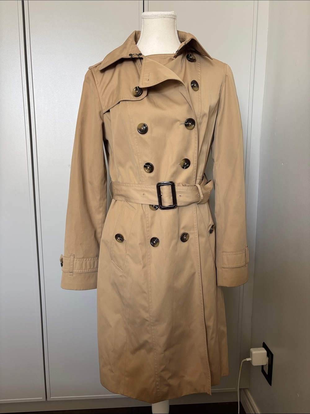 London Fog Heritage Women's Khaki Trench Coat with Belt